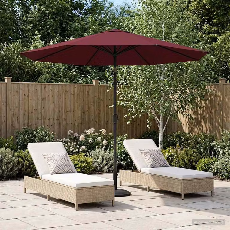 Maison Exclusive - Ombrellone da giardino rettangolare, 2,3 x 2,3 m, in poliestere, colore bordeaux