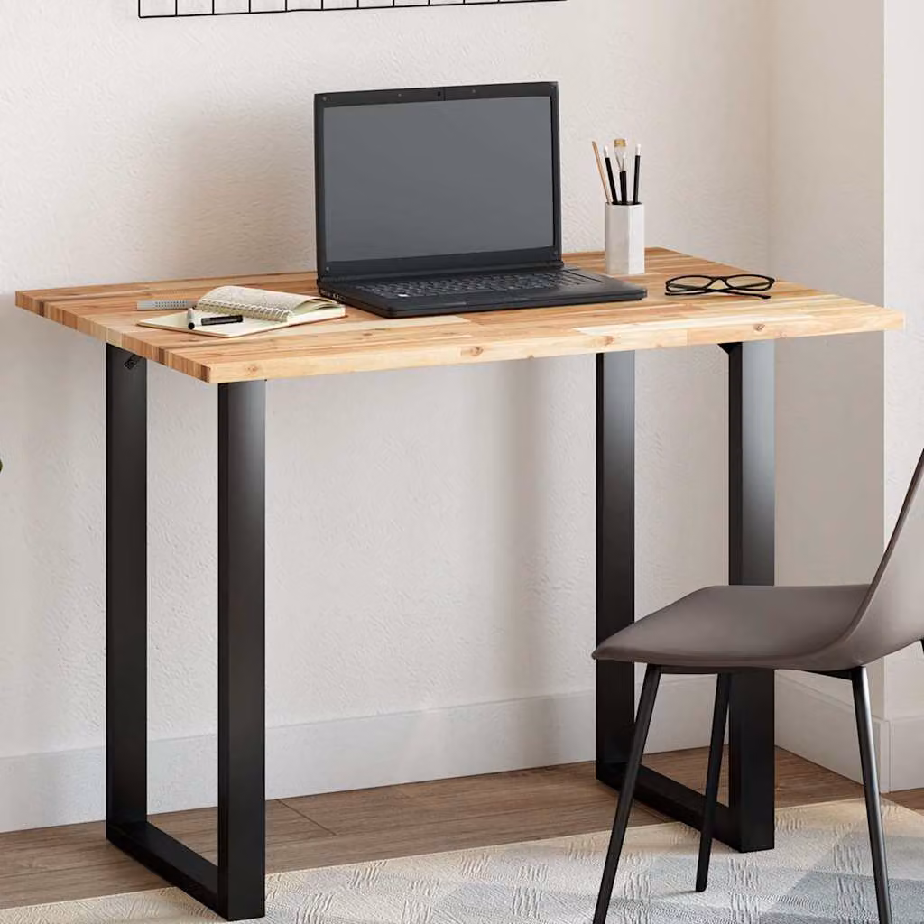Piano Tavolo Rettangolare in Legno Massello di Acacia oliato vidaXL, Marrone, L: 120 cm, P: 70 cm, H: 2 cm