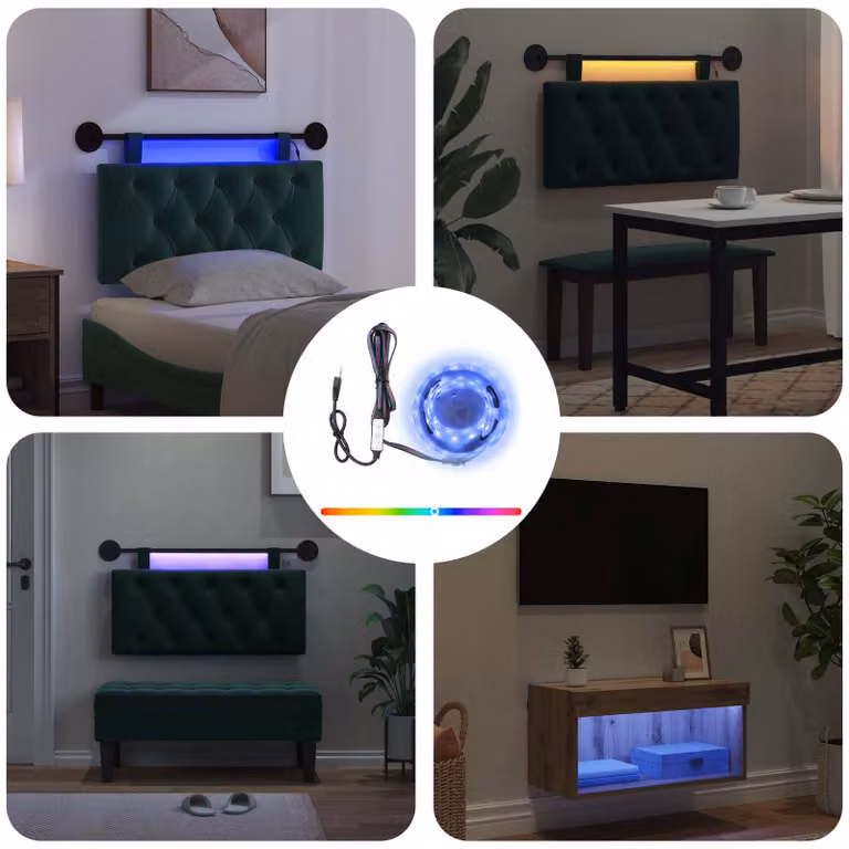 Striscia LED RGB vidaXL Multicolore Nero, Lunghezza: 180 cm, SMD5050 con alimentazione USB e protezione IP65