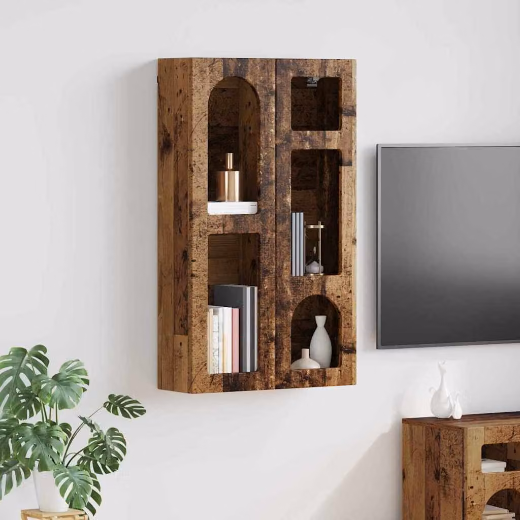 Armadio pensile vidaXL ELST in legno marrone con ripiani interni L: 59 cm, P: 20 cm, H: 100 cm