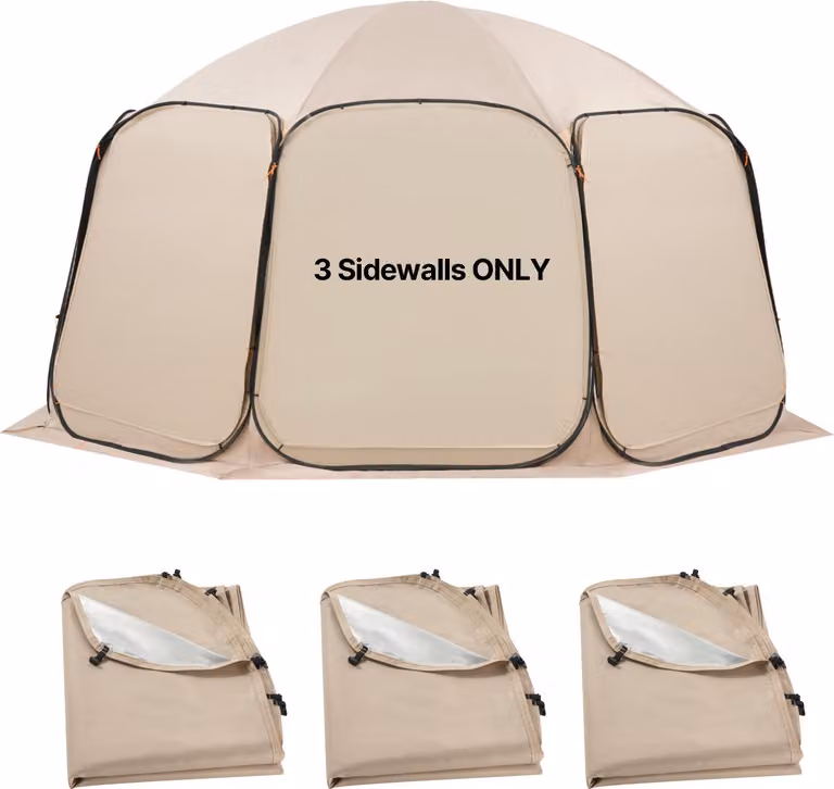 Pannello laterale VEVOR, compatibile con tende da giardino, gazebo e sistemi di protezione solare di dimensioni 4500x4250 mm, realizzato in tessuto Oxford 300D rivestito in argento, confezione da 3 (tenda non inclusa), ideale per attività all'aperto, colo
