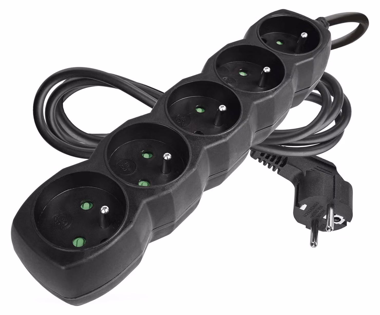 EMOS Cavo di prolunga 2 m / 5 prese / nero / PVC / 1 mm2, PC0512
