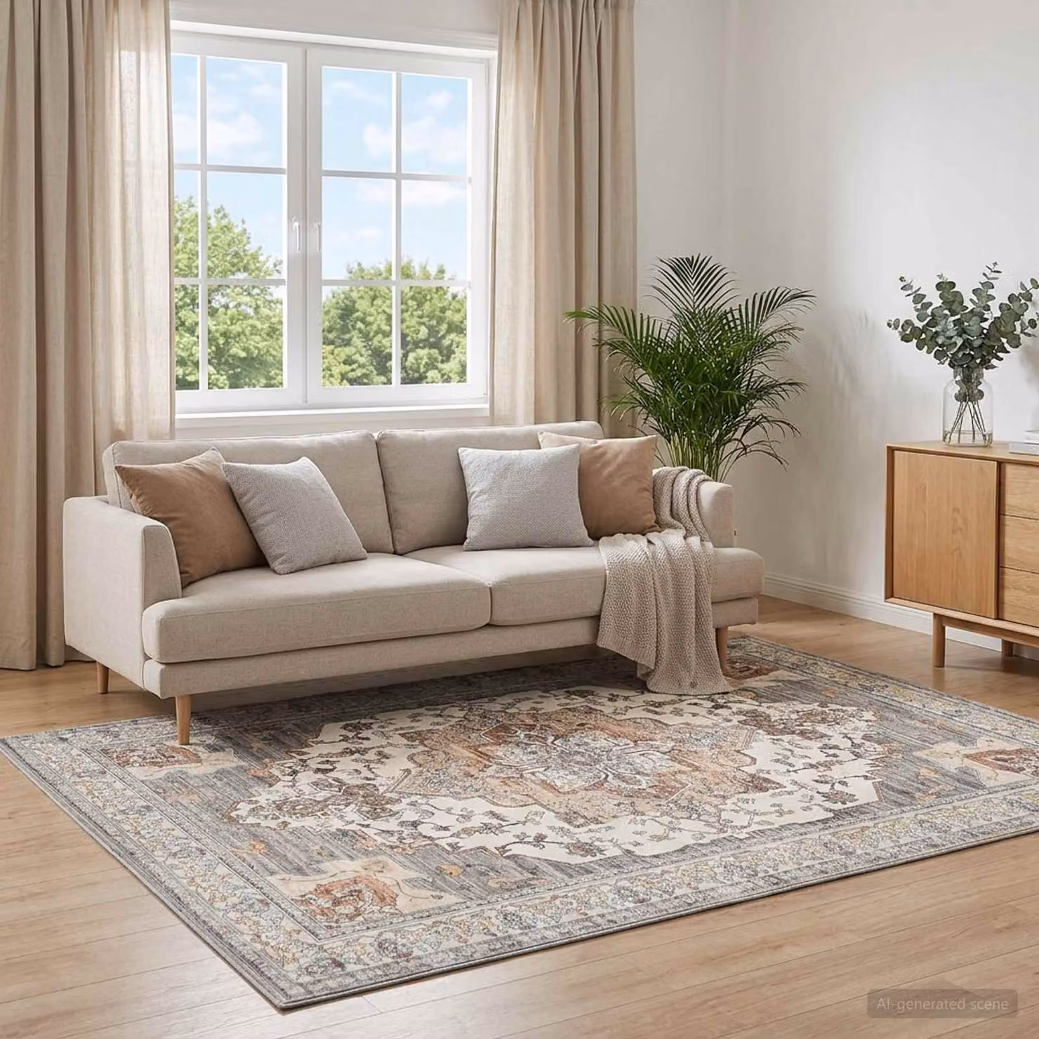 vidaXL Tappeto ORIZ Marrone 160 x 160 cm 100% Poliestere