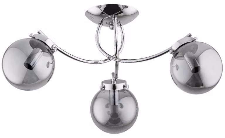Lampada da soffitto LUCIE cromata fumé 3xE14x10W vetro, dimensioni: 26x54x54 cm, IP20 Alfa