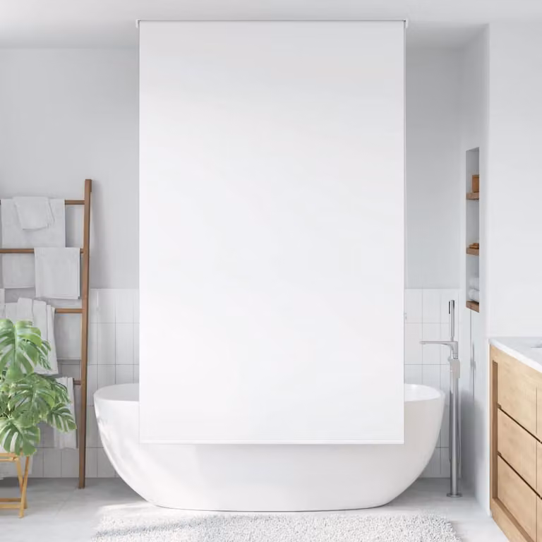 vidaXL Tenda a Rullo per Doccia Bianca, L: 130 cm, H: 240 cm