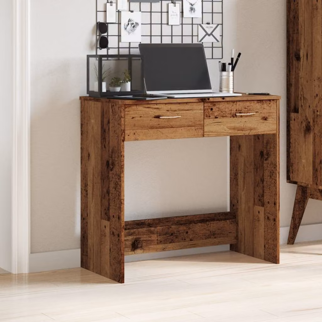 Scrivania moderna vidaXL con cassettiera in MDF laminato marrone L: 80 cm, P: 40 cm, H: 75 cm