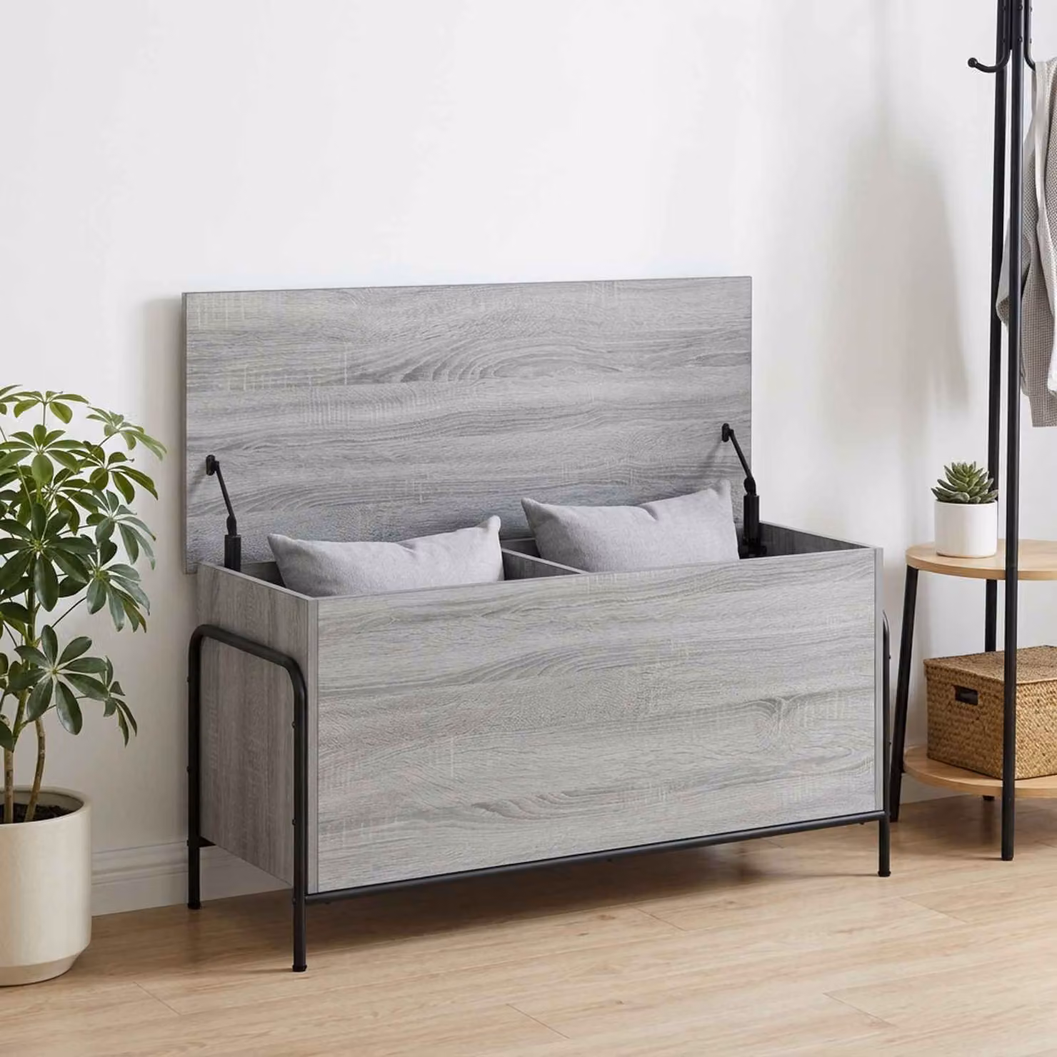 Scatola di stoccaggio moderna vidaXL in grigio L/P/H: 80 x 40 x 49,5 cm