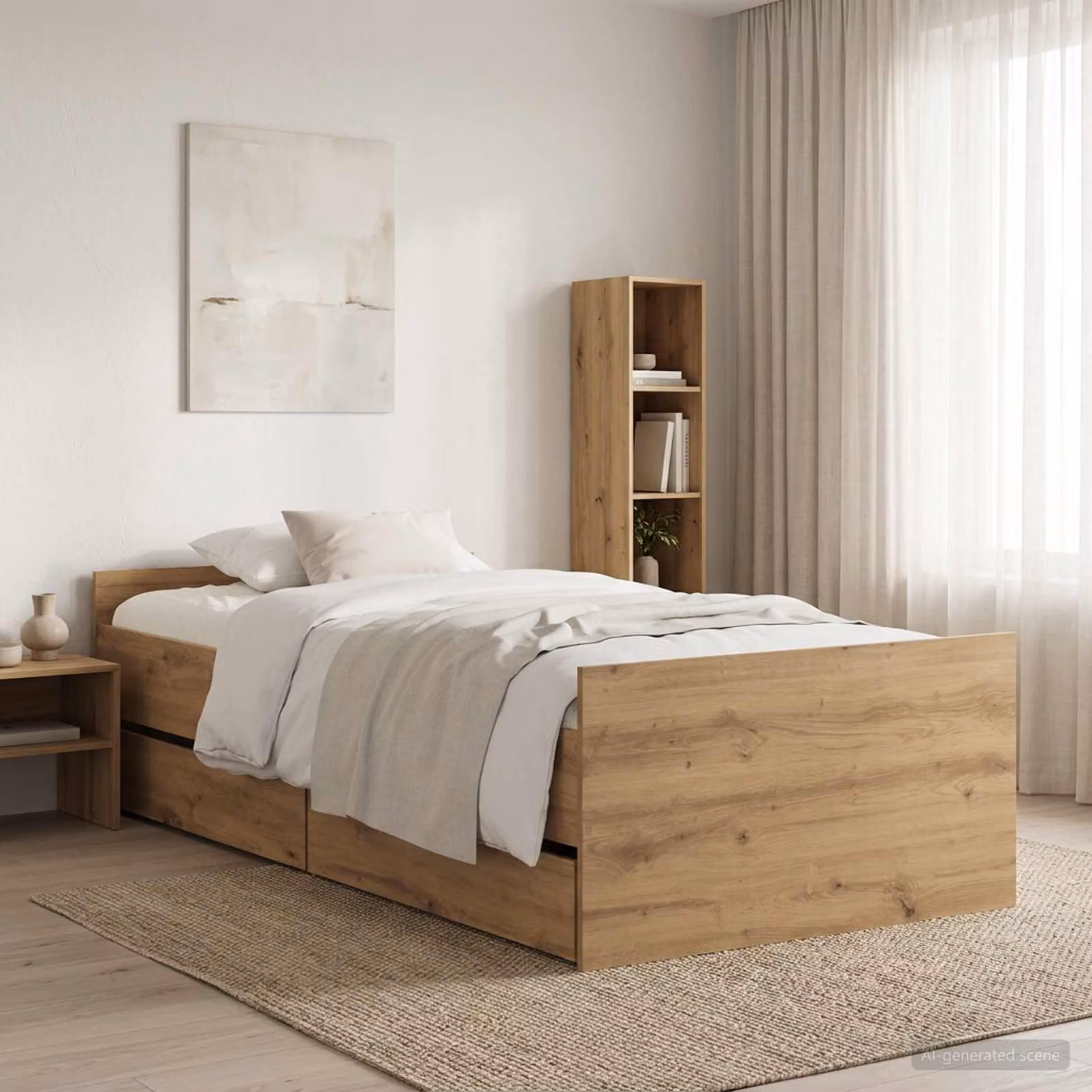 Struttura del letto moderna vidaXL in legno marrone con doghe rigide L 100 cm x P 200 cm x H 102 cm
