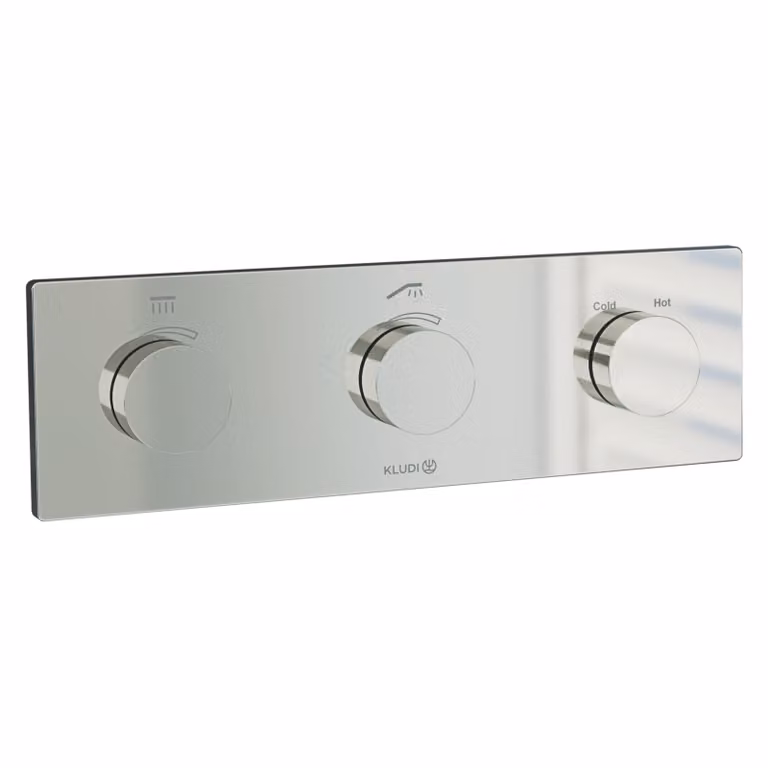 KLUDI TRONIC / PUSHTRONIC thermostat électronique encastré, Set d'encastrement brut avec set de finition, HotStop, 3830005-00, 3830005-00