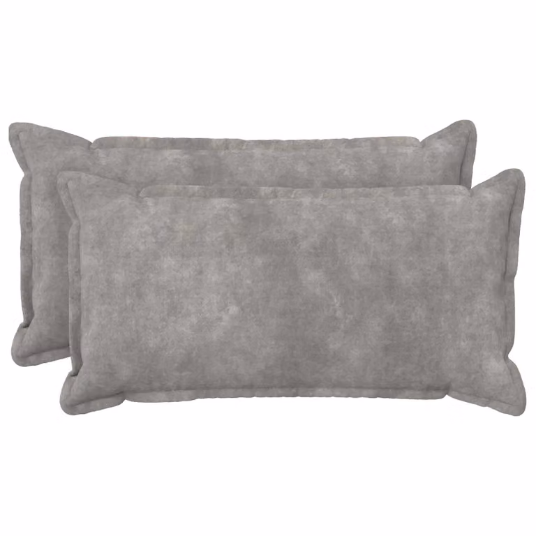 Set di 2 federe vidaXL HOUTEN in microfibra grigio chiaro, L 40 cm x P 70 cm