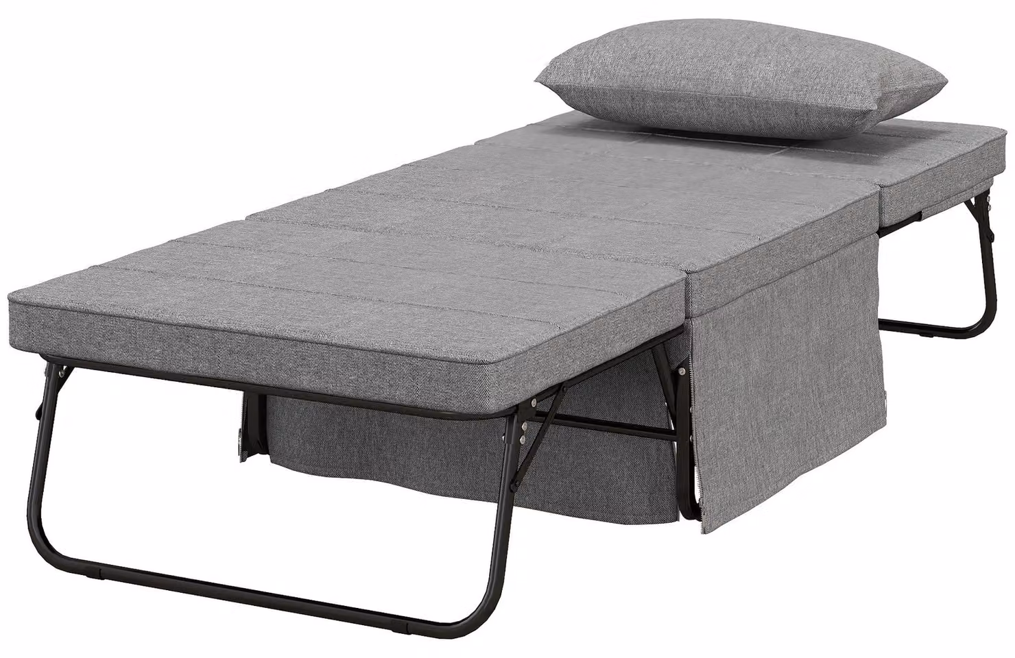 HOMCOM Letto pieghevole 4 in 1: poltrona, pouf e lettino, regolabile in altezza su 5 livelli, grigio