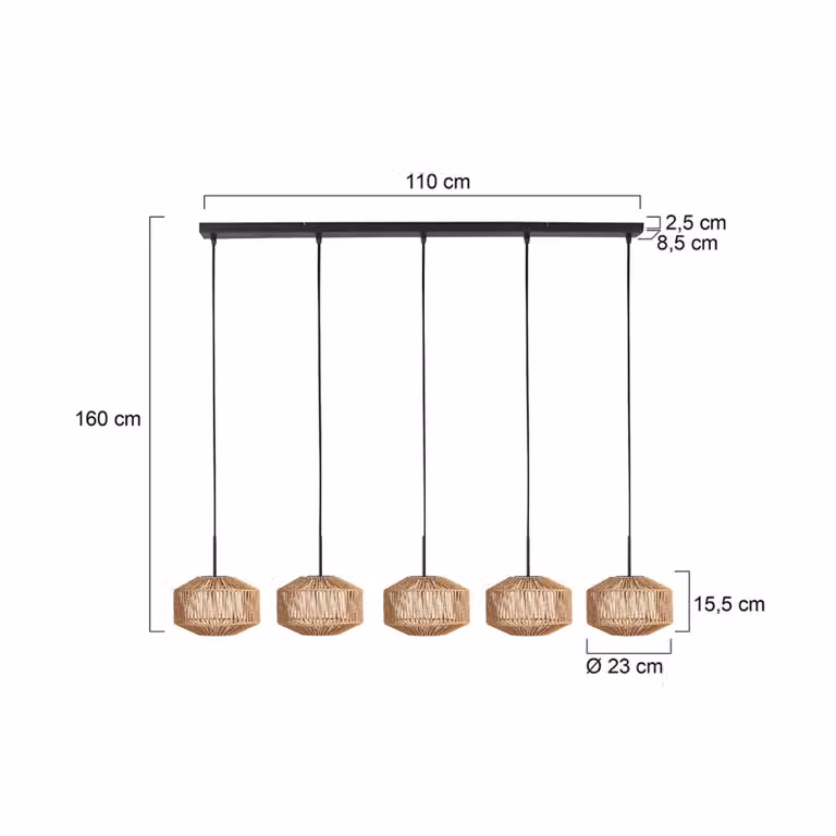 Anne Light Lampada a sospensione Ropex, dimmerabile, Nero, Soggiorno / Sala da pranzo, Metallo, Lampada a sospensione