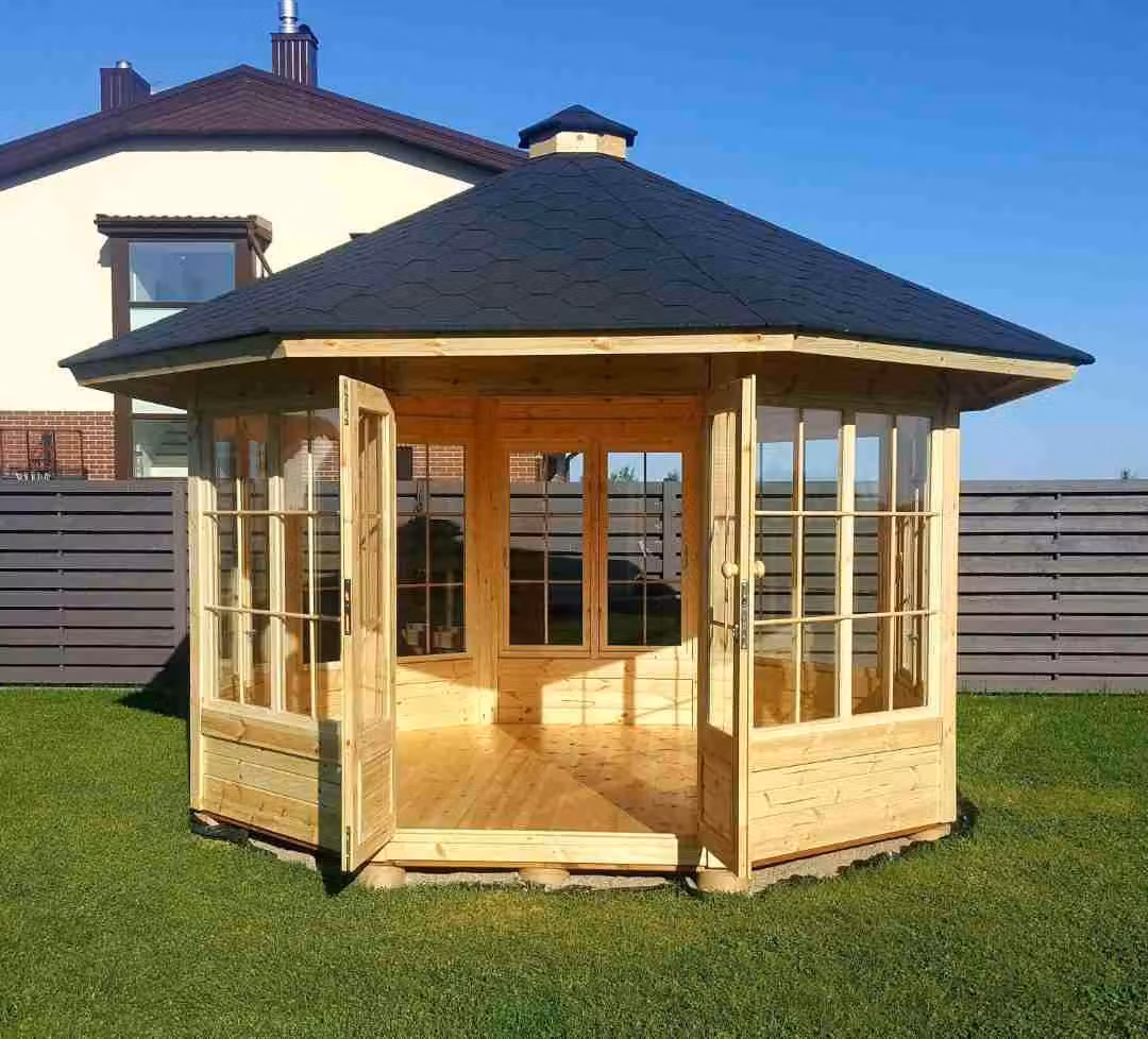 Freizeithütte Gartenlaube Pavillon Sommerhaus Gartenpavillon Sitzpavillon