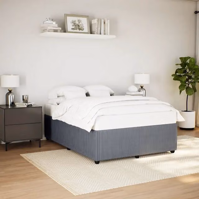 Giroletto senza Materasso-Struttura Letto Grigio Scuro 160x200 cm Velluto 182831