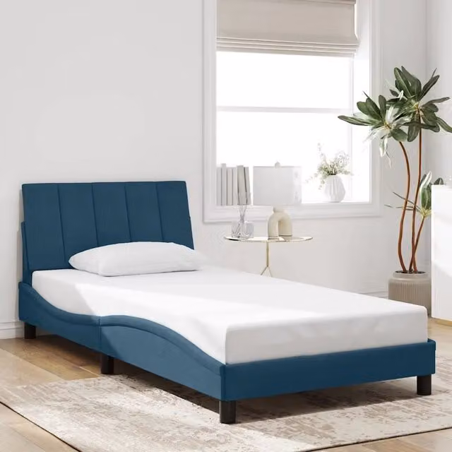 Giroletto senza materasso Hanko vidaXL in velluto blu L/P/H: 200 x 100 x 74,5 cm