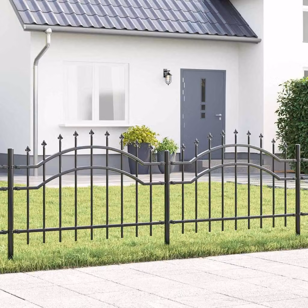 Maison Exclusive - Recinzione per giardino WOERDEN, 240 x 115 cm, acciaio grigio con rivestimento a polvere