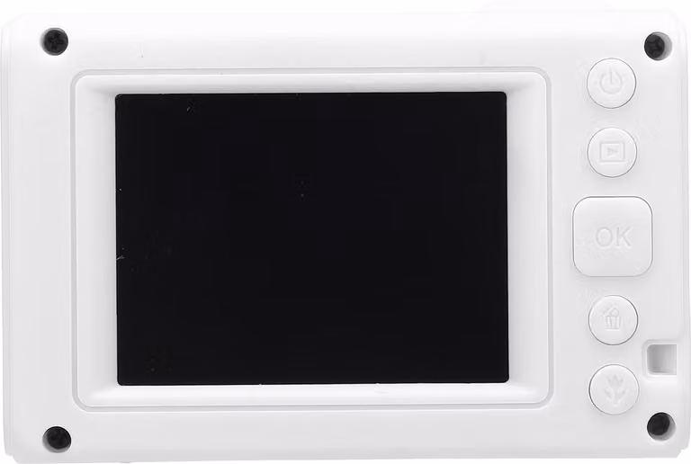 Fotocamera digitale tascabile, anteriore e posteriore, 48 MP, registrazione video HD, CCD, schermo TFT da 2,2 pollici per uso domestico, bianco