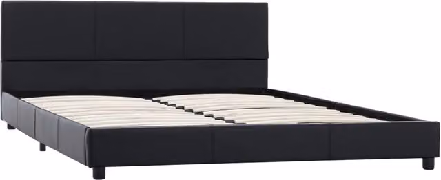 Letto matrimoniale | Letto per adulti | Giroletto Nero in Similpelle 120x200 cm