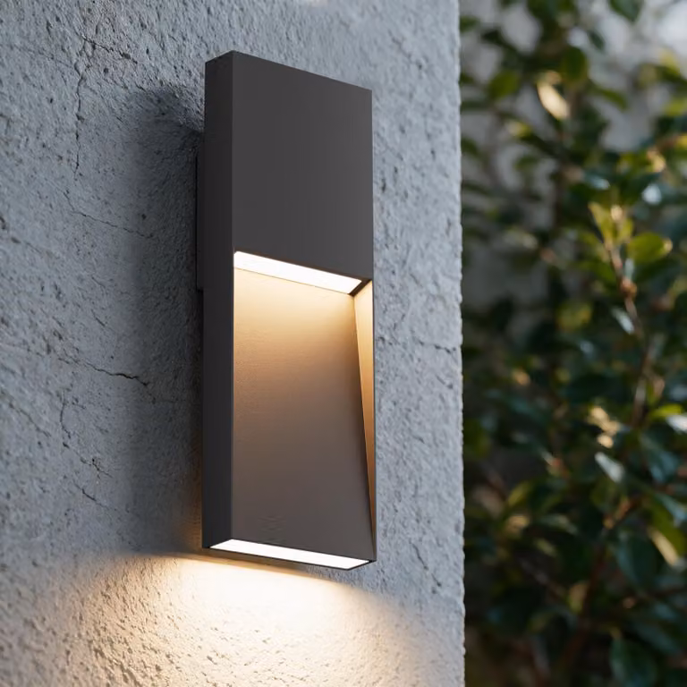 Lampada da parete esterna a LED, 30 W, 3000 K, luce bianco caldo, colore antracite, grado di protezione IP65