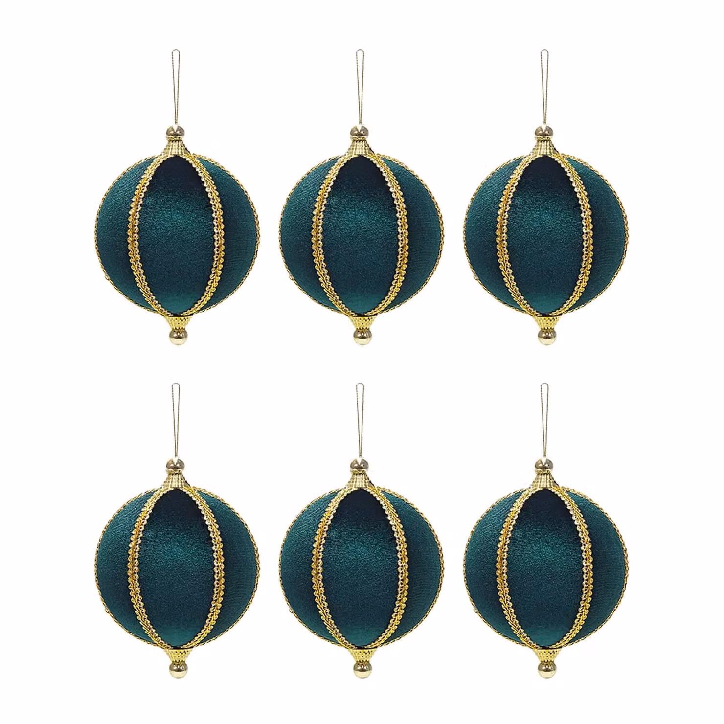 Vestiamo Casa Gran Natale Set di 6 Palline di Natale Infrangibili Verdi con Finiture Oro, Diametro: 8 cm – 1