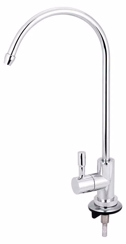 Rubinetto in acciaio inossidabile cromato per sistema di osmosi inversa, filtro per acqua potabile a collo di cigno, rubinetto da cucina