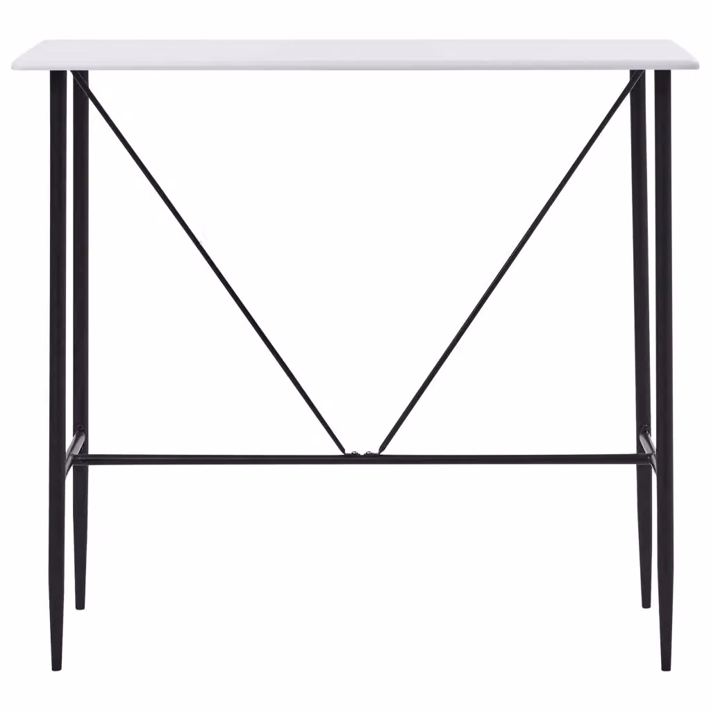 Set da pranzo moderno vidaXL composto da tavolo rettangolare e 4 sedie in bianco e nero L/P/H: 120 x 60 x 76 cm