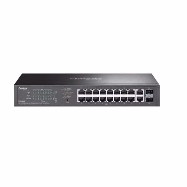 Switch TP-Link Omada ES220GP Easy Managed con 16 porte Gigabit PoE+, 2 porte Gigabit RJ45 e 2 porte SFP, montabile a rack 1U, Nero – 2