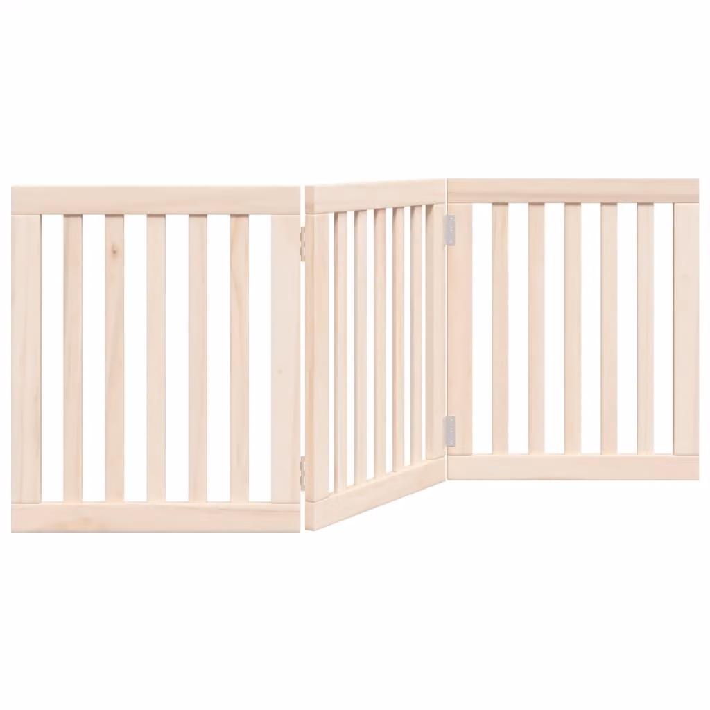 Cancelletto per cani pieghevole a 3 pannelli 150 cm in legno di pioppo