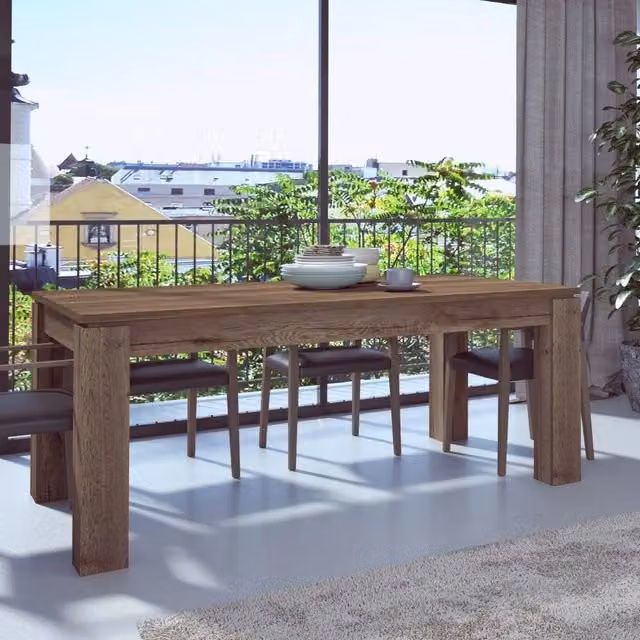 Tavolo allungabile 1485 noce con allunga centrale 190x90x76H