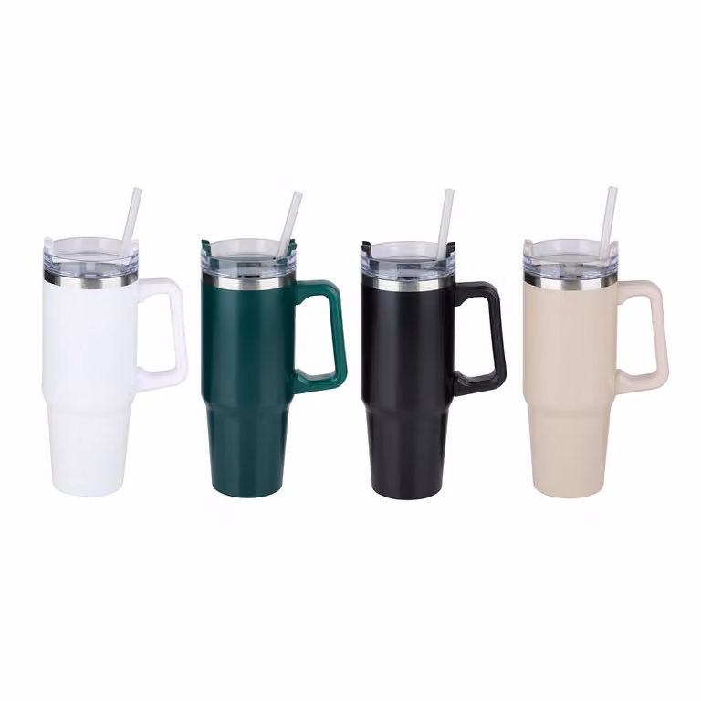 ALPINA Caraffa Termica in Acciaio Inox con Coperchio e Cannuccia, 900 ml