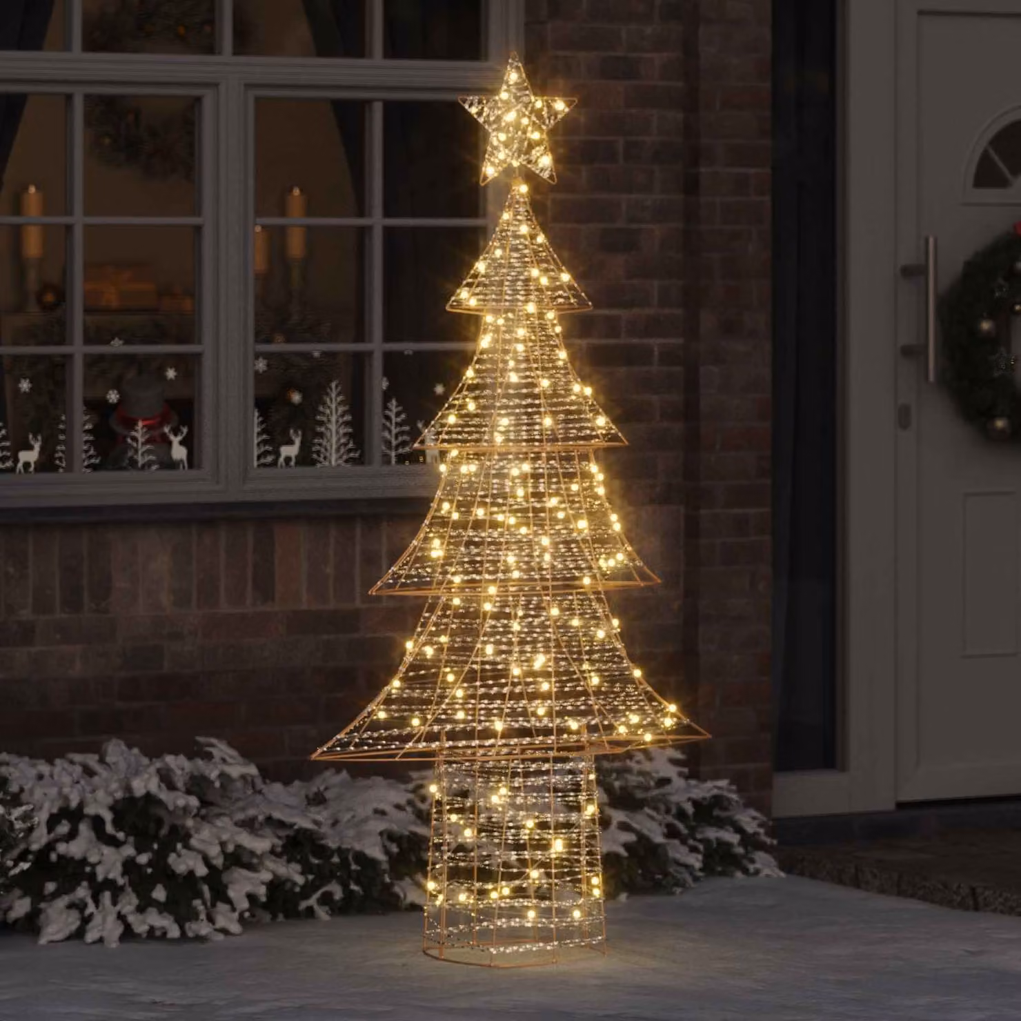 Albero di Natale vidaXL con 240 LED bianco caldo, Altezza: 181 cm