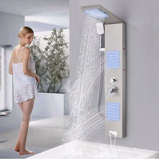 Pannello doccia Famanu Regendusche – acciaio inossidabile spazzolato – 4 funzioni doccia