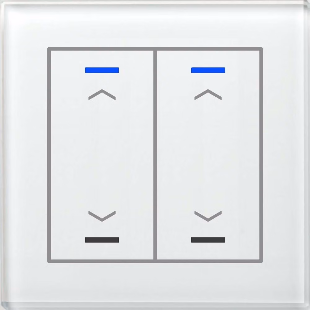 MDT BE-GTL20W.A1 Veneziana in vetro a pulsante II Light 2-gang RGB-W Bianco (BE-GTL20W.A1)