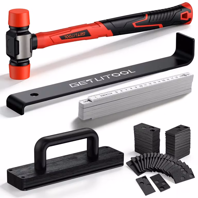 Kit per l'installazione di pavimenti in laminato, completo di utensili