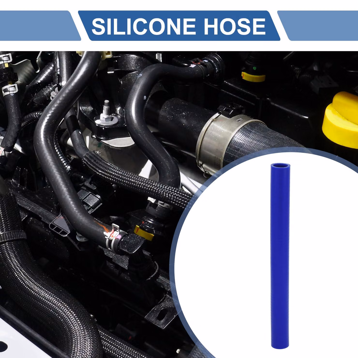 Tubo in silicone blu per liquido di raffreddamento, diametro 22 mm - Accessorio universale per auto