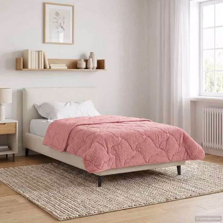Piumino estivo traspirante e reversibile vidaXL in microfibra rosa L 140 x H 220 cm