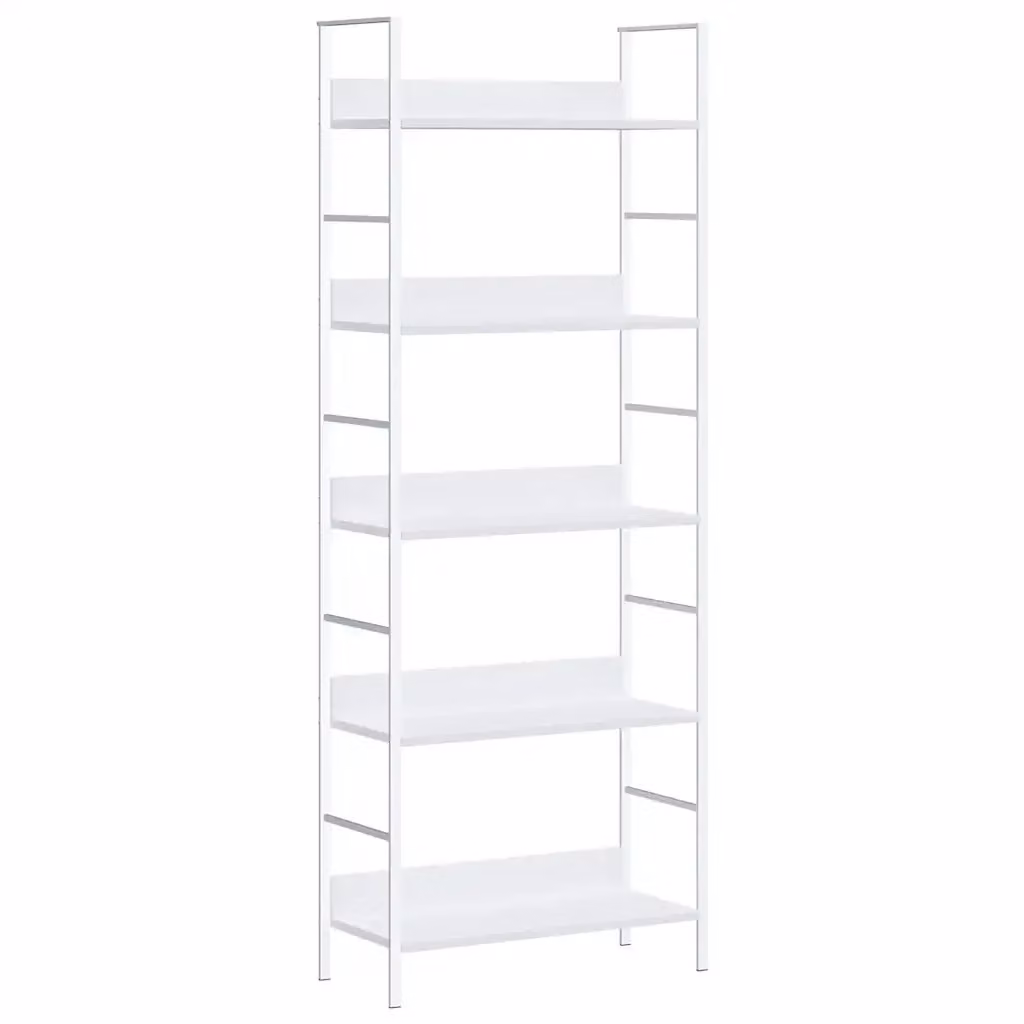 Scaffale per libri con 5 ripiani vidaXL in stile industrial, colore bianco, L: 60 cm, P: 27,6 cm, H: 158,5 cm – 2