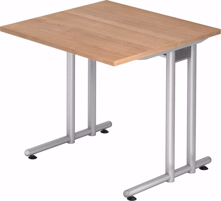 bümö Scrivania Serie-N - Dimensioni: 80 x 80 cm, Decorazione: Noce