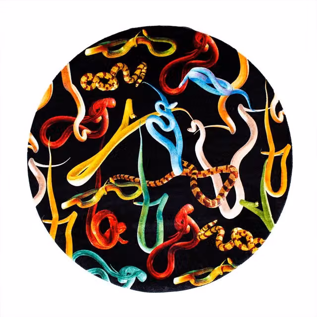 Tappeto rotondo Snakes di Seletti Toiletpaper multicolore diametro: 200 cm
