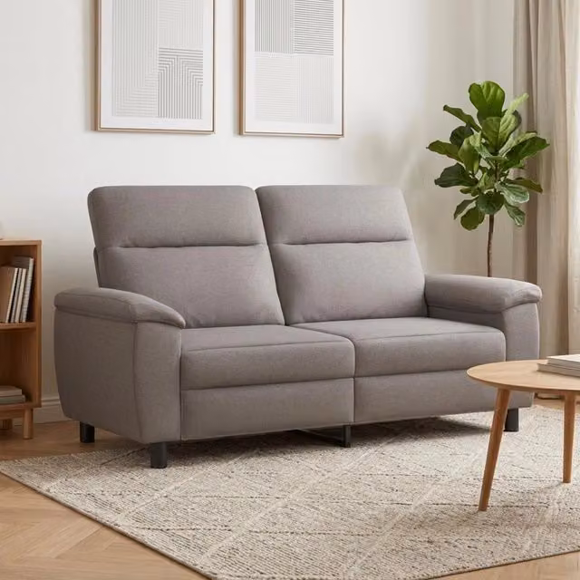 Divano moderno vidaXL in tessuto beige e grigio con struttura in metallo L: 178 cm, P: 90 cm, H: 95 cm