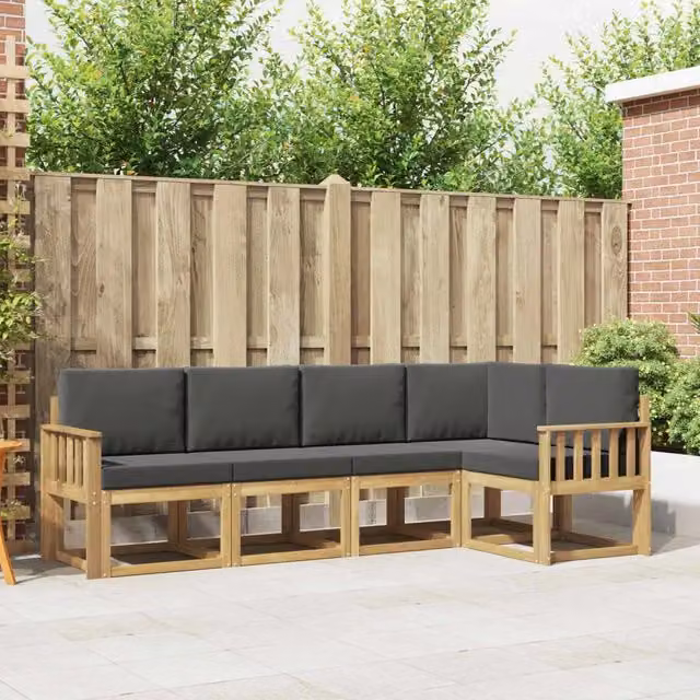 Set di divani da esterno 5 pz Bianco e Antracite 3387626
