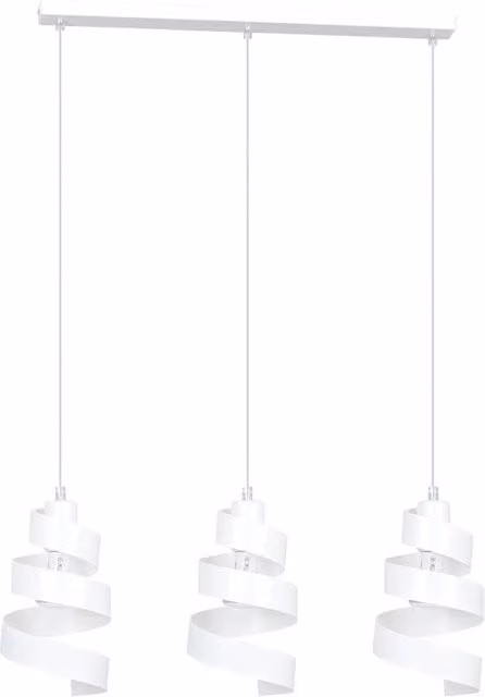 Lampadario da soffitto moderno Luceart-Classic con 3 luci in acciaio inossidabile bianco