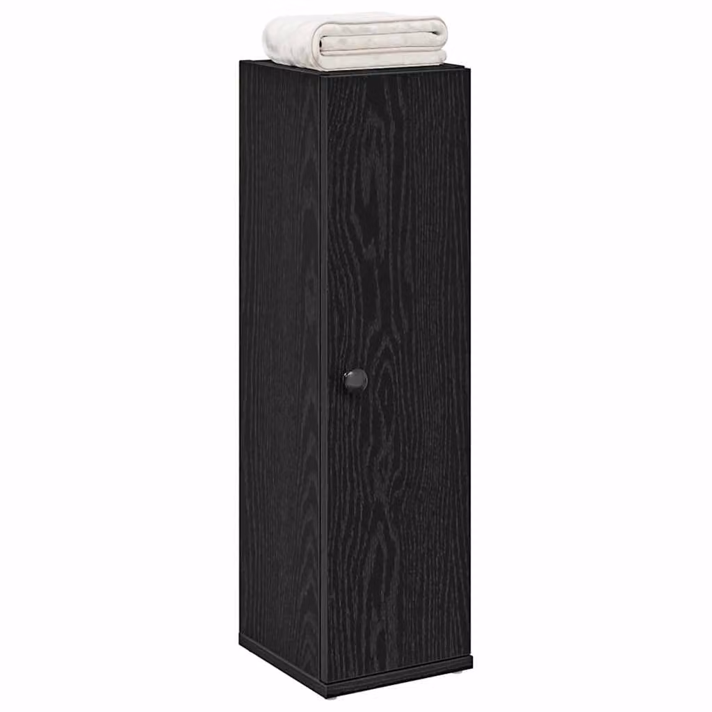 Mobile da bagno vidaXL nero con ante a battente e ripiani interni, L/P/H: 20,5 x 22 x 72 cm