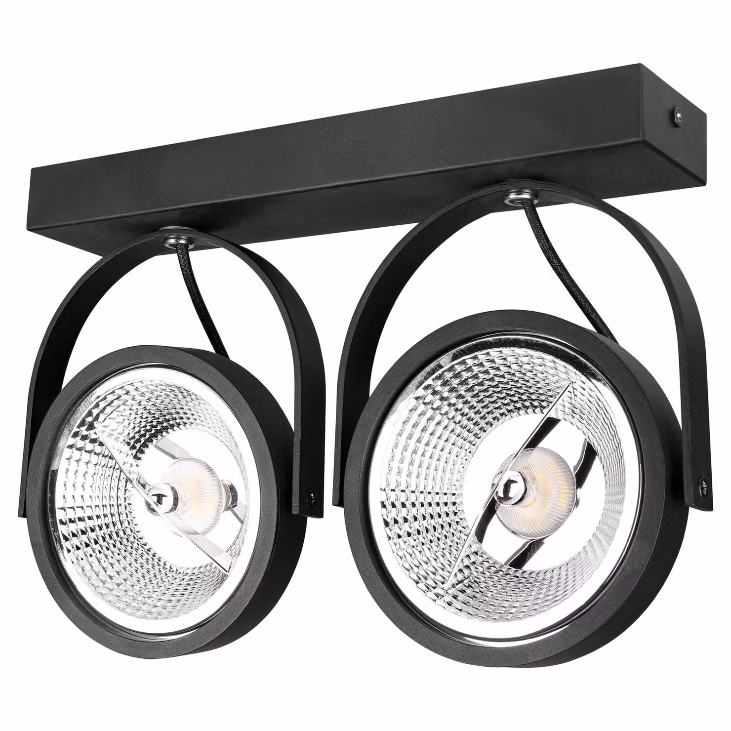 MasterLED AR111 Lampada da parete a LED a 2 luci nero opaco orientabile a 350° GU10 per interni IP20
