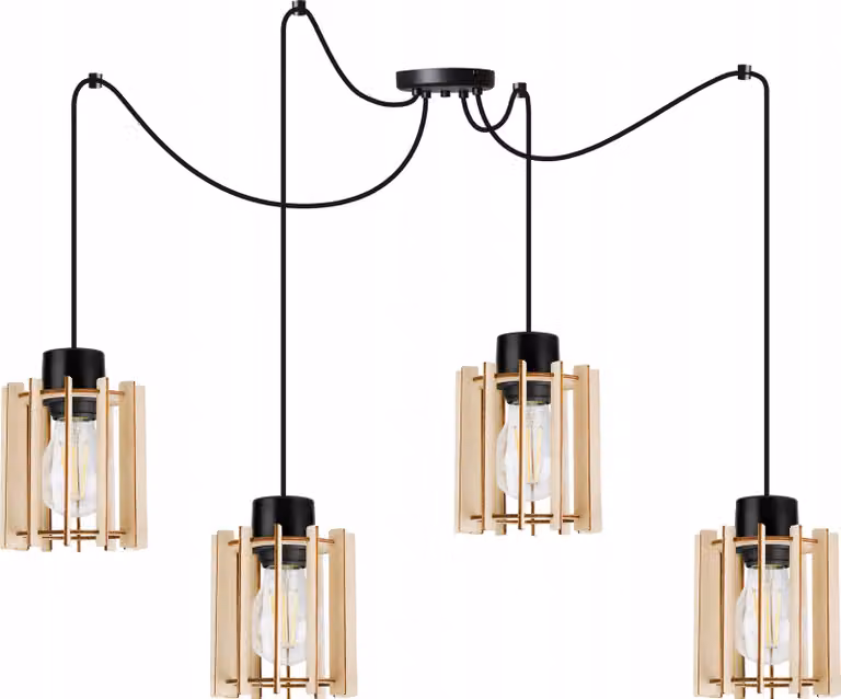 Moderna Lampada A Sospensione A Led In Legno