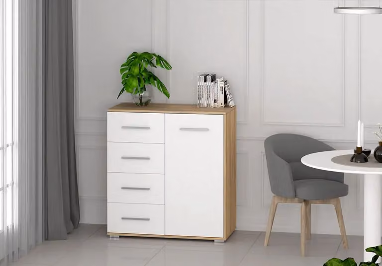 Pratica cassettiera ANFISA MINI 1 - rovere sonoma / bianco