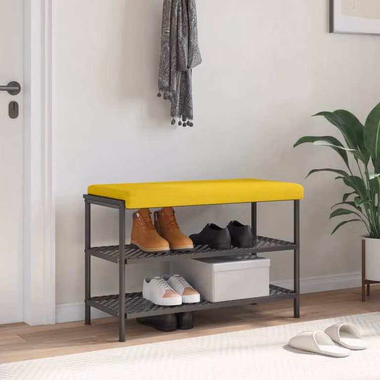 vidaXL Cuscino per panchina in schiuma e tessuto giallo, Profondità: 35 cm