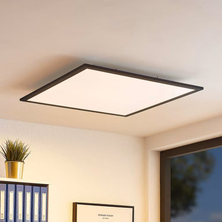 Pannello LED Lindby Nelios, 62 x cm, CCT, nero, metallo Nelios Lindby, dimmerabile, Nero, Cucina, Alluminio, Moderno, Pannello LED