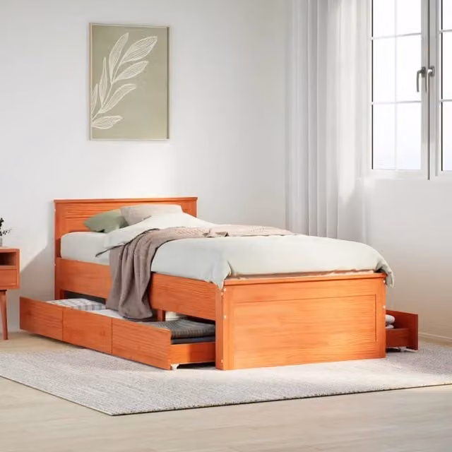 Giroletto senza Materasso con Testiera Rovere Marrone 100x200cm 3308773