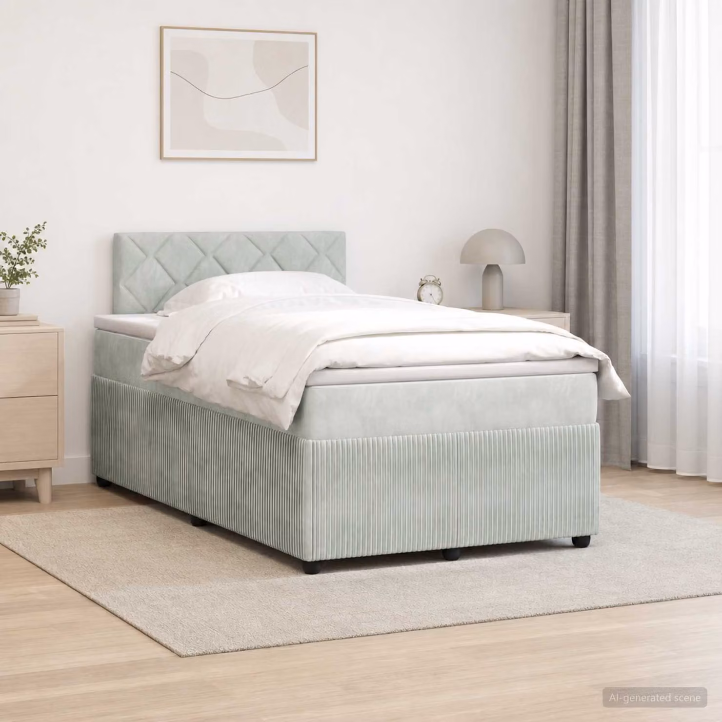 vidaXL Letto Box Spring Ibrido con Materasso a Molle Insacchettate e Illuminazione Sotto il Letto, Grigio, L/P: 120 x 200 cm